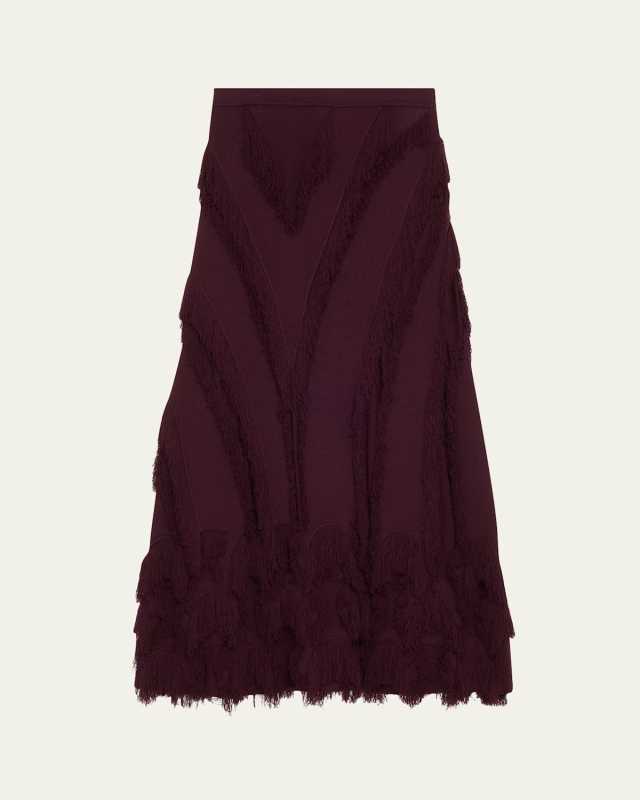 Astrid Macrame Fringe Knit Maxi Skirt